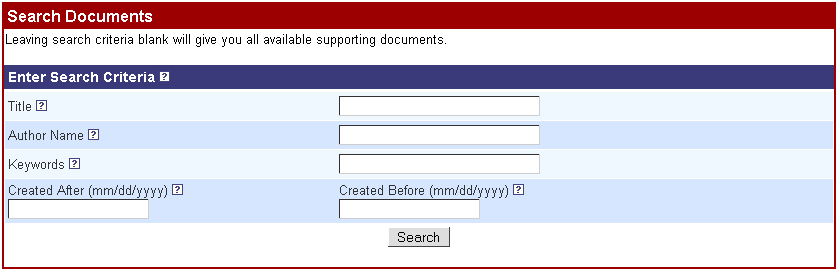Document Search Form